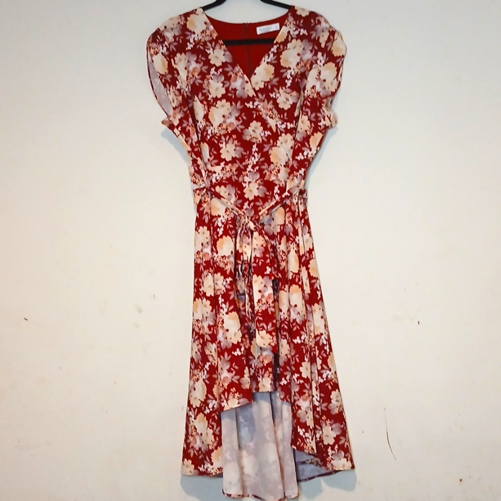 Jasambac floral High/Low with belt dress | Size XL‎